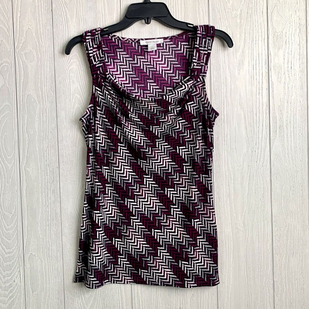 White House Black Market PurpleScoop Neck Sleeveless Top Size Small